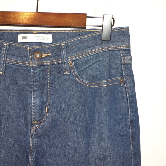 Levi's Blue Perfectly Slimming 512 Straight Leg Jeans - Size 8P - Picture 1 of 7